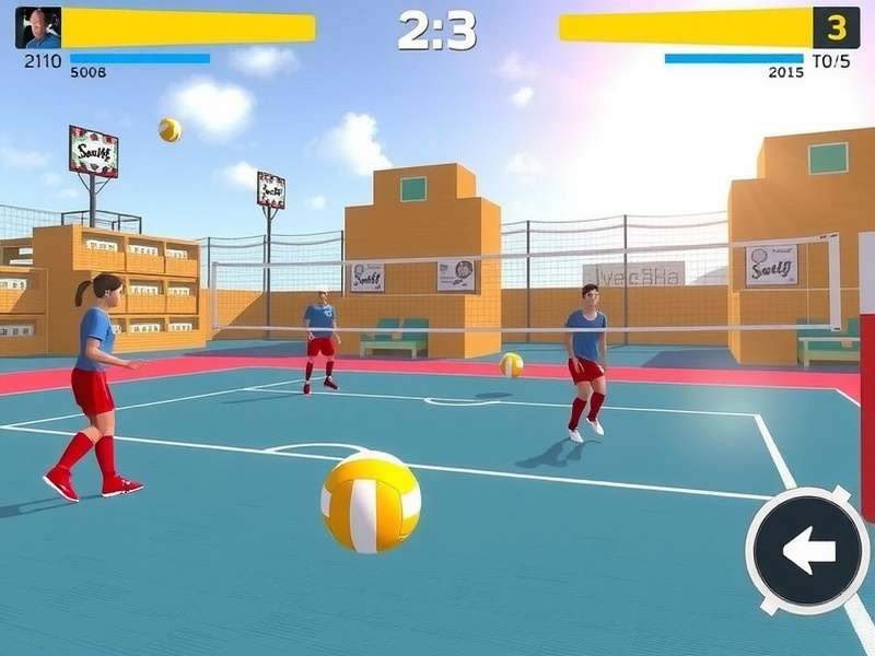 Volley Sprint Vanguards gameplay screenshot showing players competing in a virtual volleyball match